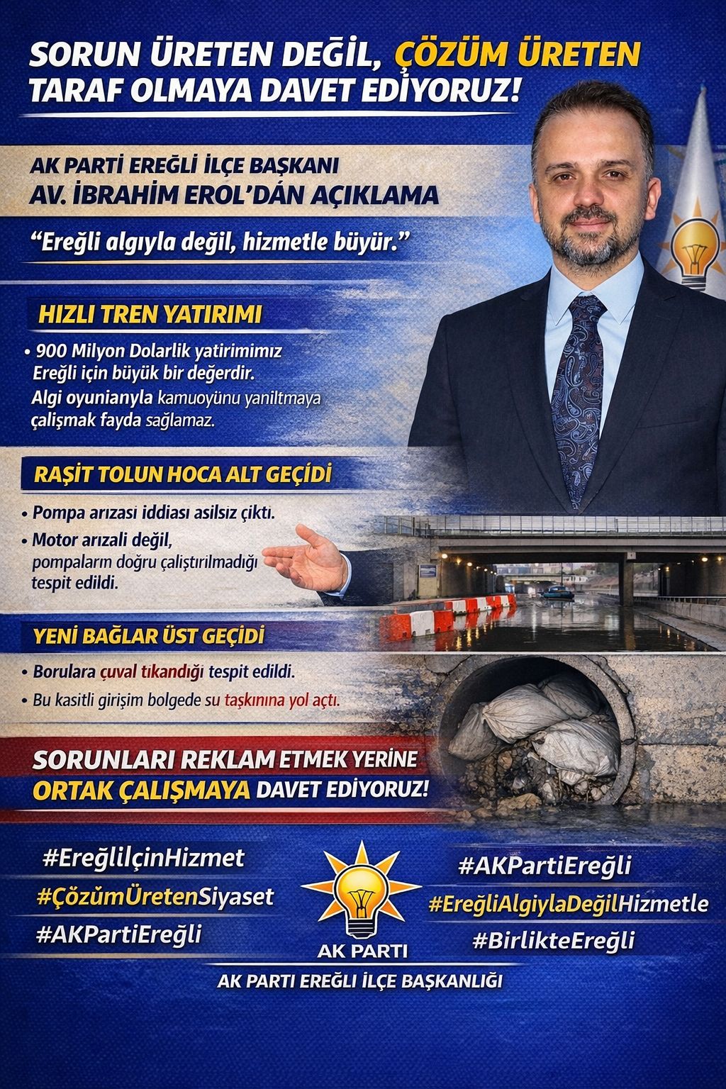 AK Parti Ereğli İlçe Başkanın dan Açıklama
